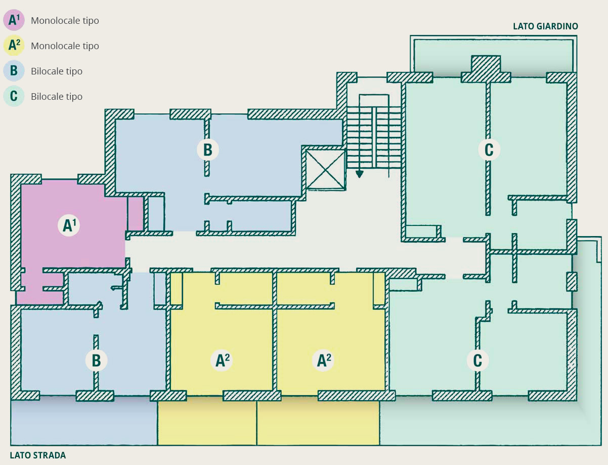 Floor plan of the apartments at Residence La Palma