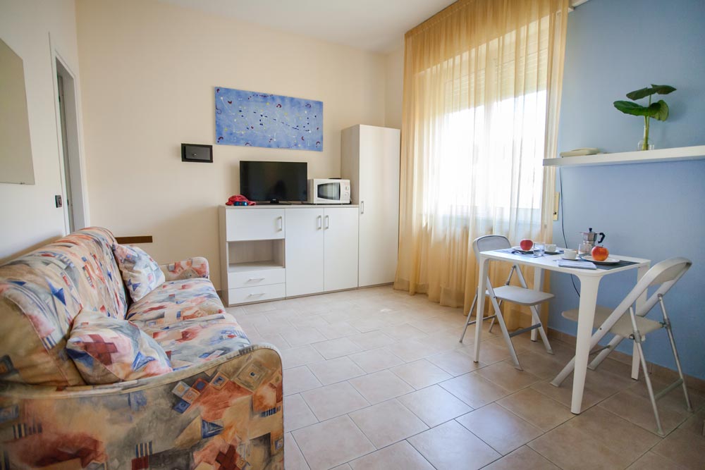 Photos of the interior of studio apartment A1