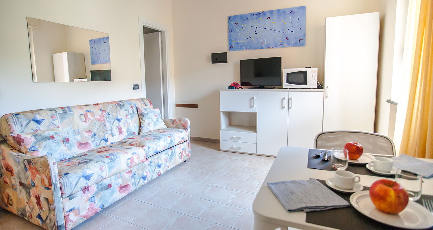 Innenbereich der Einraum-Appartement A1 in der Residenz La Palma