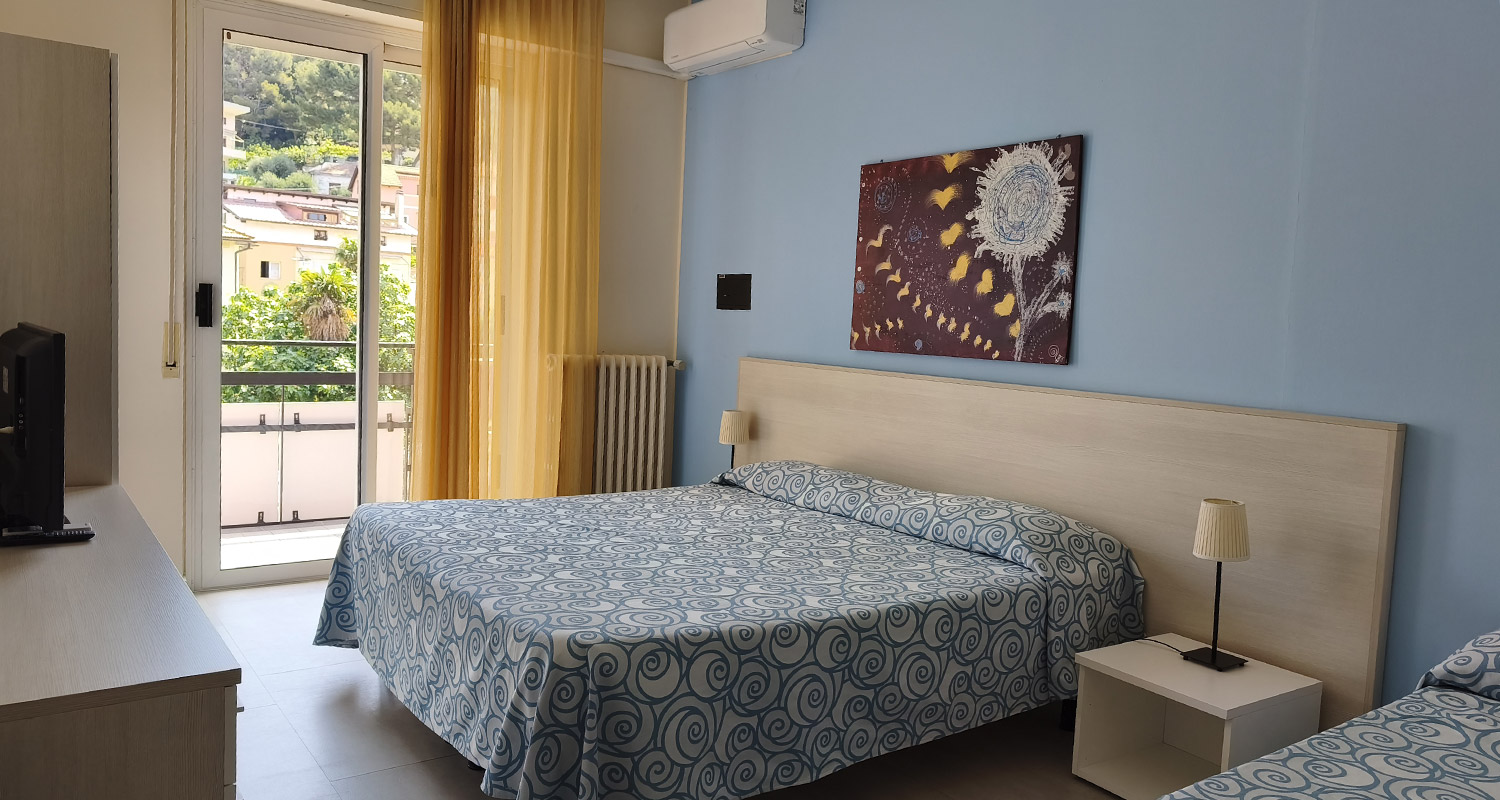 Interior of two roomed apartment C, garden side