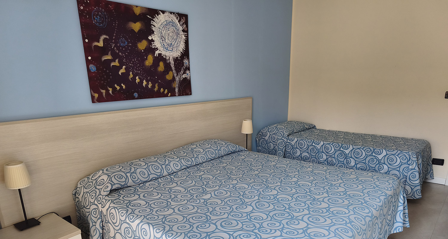 Interior of two roomed apartment C, garden side