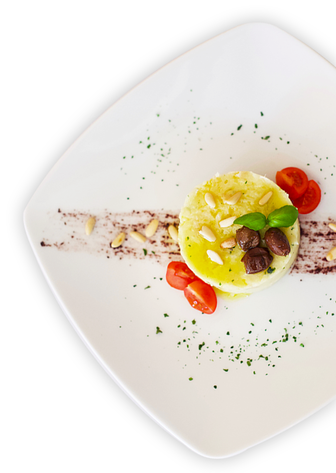 Photo detail of a pesto plate from La Palma Restaurant